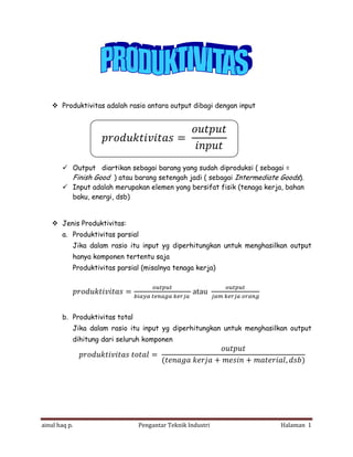 Produktivitas | PDF