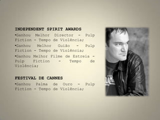 Actuou em alguns filmes de destaque, como A Balada do Pistoleiro(1995) e Um drink no Inferno(1996) e ainda dirigiu um dos episódios da comédia Grand Hotel(1995);