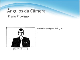 Ângulos da Câmera Plano Próximo Muito utilizado para di álogos. . 