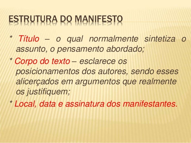 Produção Textual - Manifesto
