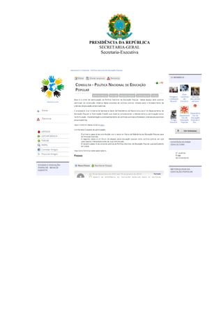 PRESIDÊNCIA DA REPÚBLICA
SECRETARIA-GERAL
Secretaria-Executiva
 