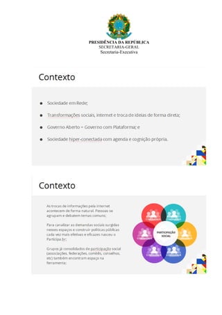 PRESIDÊNCIA DA REPÚBLICA
SECRETARIA-GERAL
Secretaria-Executiva
 