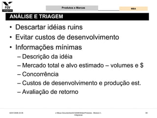 Gestão e Desenvolvimento de Produtos e Marcas