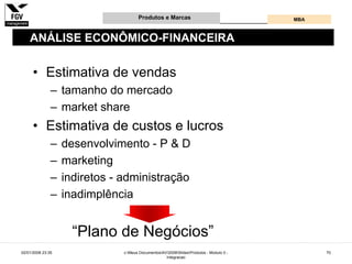 Gestão e Desenvolvimento de Produtos e Marcas