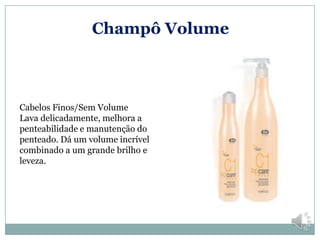 Champô Volume



Cabelos Finos/Sem Volume
Lava delicadamente, melhora a
penteabilidade e manutenção do
penteado. Dá um volume incrível
combinado a um grande brilho e
leveza.
 