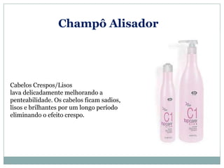 Champô Alisador




Cabelos Crespos/Lisos
lava delicadamente melhorando a
penteabilidade. Os cabelos ficam sadios,
lisos e brilhantes por um longo período
eliminando o efeito crespo.
 