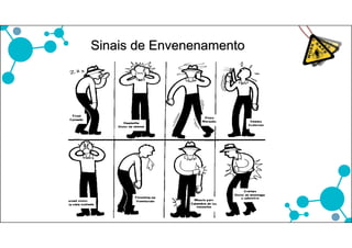 1. INTOXICAÇÃO:
Afrouxar as vestes; transportar a vítima em posição lateral; conversar com vítima;
chamar os bombeiros ou o SAMU; indicar quais as substâncias que intoxicaram.
 