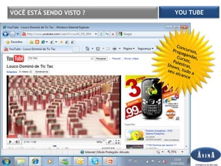 WEB MARKETINGO QUE ESTA ACONTECENDO POR AI ?O número de pessoas com acesso a internet no Brasil atingiu a  marca de 74 milhões de usuários; IbopeBrasil é o 8º país do mundo em internautas; Redes Sociais são responsáveis por  62% do tráfego na internet no Brasil; Serasa experianInternautas passam em média 26,4 horas por mês na web; ComscoreNo Brasil Orkut ainda é líder com 32 milhões de usuários únicos(fev./2011), mas cresceu a uma taxa de 2,85% nos últimos 6 meses;Facebook no Brasil tinha 20 milhões mas cresceu 65,7% no mesmo período;