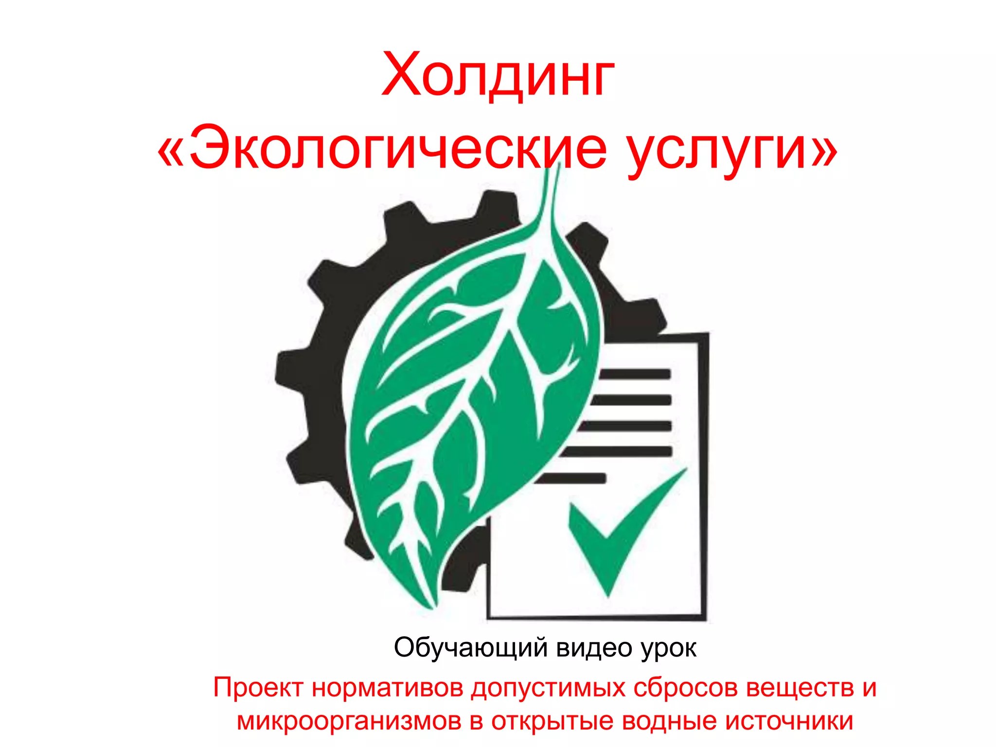 Проект нормативов допустимых сбросов (Проект НДС) | PPT