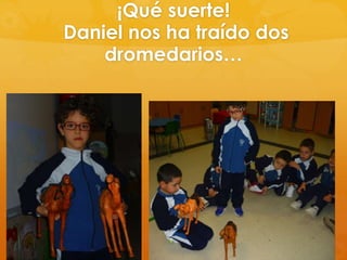 ¡Qué suerte!
Daniel nos ha traído dos
dromedarios…

 