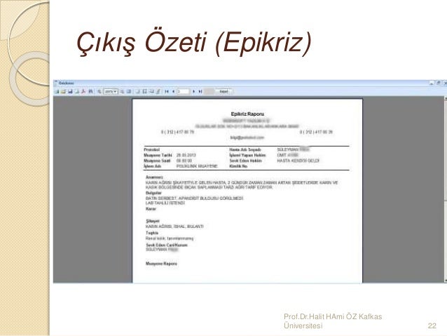 Psikiyatri epikriz raporu Psikiyatri epikriz raporu