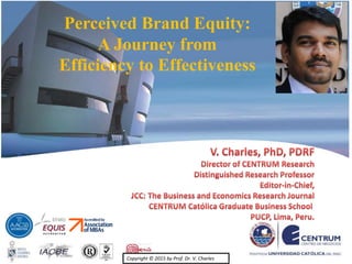 Copyright © 2015 by Prof. Dr. V. Charles
Perceived Brand Equity:
A Journey from
Efficiency to Effectiveness
Copyright © 2015 by Prof. Dr. V. Charles
 