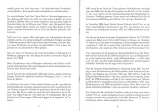 weislich Selan hat, dann kann man - bei allen denkbaren Verständnis
schwierigkeiten - diese Sprache doch zumindesl lesen und überselzen!
Ein abschließendes Urteil über lckers Rolle im Verleumdungsprozess um
den
")udenspiegel"
ließe sich wohl nur nach weileren Sludien der hruule
erhaltenen Quellen fällen. lch würde wünschen, dass sich eines Tages ein
Historiker fände, der im Rahmen einer MasteF oder Doktorarbeil diesen
Dingen nach3ehl. Dann wüssten wir vielleicht mehr Dass Ecker ein Anti-
semit in unserem Verständnis war, ist durch die Ouellen jedenfalls nicht
bewiesen.
Nicht nur Eckers eisenos Wort slehl gegen dan Aniisemilismus-Vorwurf,
sondern auch das, was meine Croßmutter auI krilisches Befragen nach dem
2. Weltkricg meinem Onkel Victor Schmitt dazu berichtete. Nach den Wor-
ien meiner Croßmutter ist im Haus von Jakob Ecker in Tiier in ihrer Ge-
Senwart nie ein antisemitisches Wort gefallen.
Aber wir sehen als Menschen, die durch die kolleklive Erfalrrung des 2.
Weltkriegs gegangen sind, viele Dinge mit anderen, kritischeren Augen als
Jakob Ecker 1884.
Diese Ceschehnisse sind in Wikipedia verkürzend und dadurch verfäl-
schend wiederyegeben. Dort wird behauptet, cr sei ein Arlisemit gewesen.
Und das ist in dieser lorm falsch!
Für die Zeil nach der
"fudenspiegel"-Affäre
gibl es bis zu seinem Tode kein
einzigcs Zeichen für irgendeine politische Betätigung Eckers. Er war ein
Mann der Bücher
Im Großraum Tiier, also in Eckers weilerer Heimal, war die LaSe während
des Kirchenkampfs besonders ansespannl Scwesen. Dort wurde der Kirche
von Cesetzes wegen das Schulwescn genommen, das sie bis dahin domi
niert halte. Die Kirche wollle das lanse Zeil nicht hinnehmen. In der Di
özese Tiier saßan Ende der 70er fahre des 19. Iahrhunderis 20 7o der
katholischen Priester wegen
"Widerstands
gegen die Staatssewalt" im Ge
IänSnis.
1881 wurde der im Elsass bei Colmar geborene Michael Korum vom Papst
gegan den Willen des dortigen Domkapitels zum Bischofvon Trier berufen.
Er war zuvor Pfarrer für die französischsprachige Kirchengemeinde im
lvlünster in Straßburg gewesen. Korum wurde zur treibenden Kraft Iür die
Neuordnung und Be)ebung der Diözcse Trier nach dem Kultr-rrkampl
lm November 1886 berief Bischof Korum Professor fakob Ecker an das
frisch wiedereröffnele Priesterseminar von Trier. Das Seminar war zuvor
während des Kulturkampfs zwischen 1871 und 1886 geschlossen gewe
sen.
Wie Korum war er ein überzeugler, kämplerischer Kalholik. Am 25.11.1895
promoviertc Ecker an der Universilät Freiburs im Breissau in Theologie.
Für Ecker war es eine große Auszeichnung, zu Korums enssten Mitarbeitern
zu gehören. Er blieb bis zu seinem Tode ordentlicher Professor [ür semiti
sche Sprachen und Exegese des Alten Teslamenls am Priesterseminar Trier.
Ecker organisierle die Syslematik der Bistumsbibliothek Tiier Die Biblio-
ihek hal seine Systematik bis 1986 beibahalten. Er war auch Religionsleh
rer an der Casparischen Anslali - späier Hildegardisschule - zu Trier fakob
Ecker war nicht nur überzeugter Katholik, sondern auch ein überragender
Didaktiker. Vielleicht war das sogar seine Hauplstärke.
Über die Deutsche Bischofskonlerenz in Fulda hatte Ecker 190] den AuI-
trag zu einer Neuübersetzuns der Bibel erhallen. Seine katholische Haus-
bibel in drei Bänden kam zwischen 190J und 1905 auf den Markl. Als
Religionslehrer bearbeitete er eine neue, didaktisch hervorragende ,,Schul
bibel", die 1906 herauskam und bald in den meisten deulschen Diözesen
im Schulunter.icht einseführt wurde. Danach verölfentlichte er 1907 einen
Bibelkommentar und 1908 ein gelelutes Lexikon ,,Porta Sion" sowie die
,,kleine katholische Schulbibel", dann das mystische Handbuch
"lmmanuei".
Sein Hauptwerk, die katholische Hausbibel, wurde auch lange nach seinem
Tod bis 1957 auf Deulsch nachgedruckt und in zahlreiche andere Sprachen
übersetzt, darunier viele europäische. In den 80er lahren des 20. lahrhun
derts kamen weitere außereuropäische Sprachen hinzü.
i
i
 