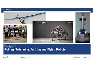 ||
Autonomous Systems Lab
Design of
Rolling, Swimming, Walking and Flying Robots
21.06.2016Roland Siegwart 26
 