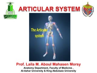 Prof. Laila M. Aboul Mahasen Morsy
Anatomy Department, Faculty of Medicine ,
Al-Azhar University & King Abdulaziz University
 