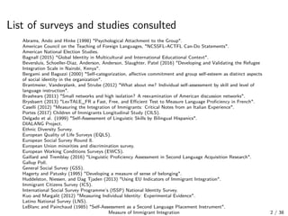 List of surveys and studies consulted
Abrams, Ando and Hinke (1998) "Psychological Attachment to the Group".
American Coun...