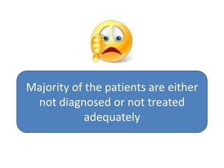 Majority of the patients are either not diagnosed or not treated adequately