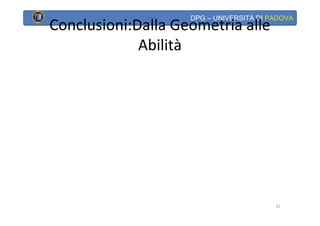 DPG – UNIVERSITÀ DI PADOVA
Conclusioni:Dalla Geometria alle
             Abilità




                                         31
 