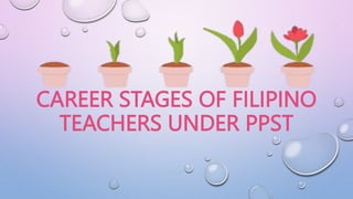 CAREER STAGES OF FILIPINO
TEACHERS UNDER PPST
 