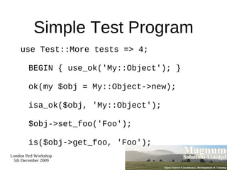 Unit Testing Never program without a safety net 