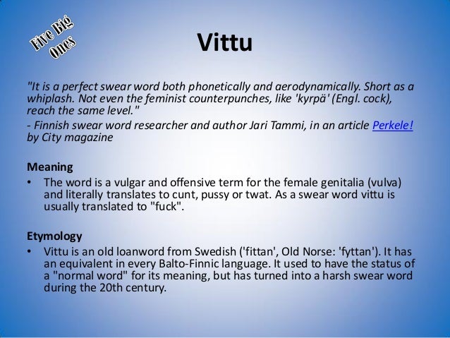 Profanity In Finnish Language