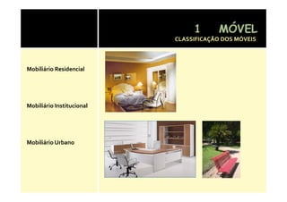 CLASSIFICAÇÃO DOS MÓVEIS 



Mobiliário Residencial




Mobiliário Institucional




Mobiliário Urbano
 
