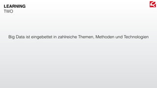Big Data ist eingebettet in zahlreiche Themen, Methoden und Technologien
LEARNING
TWO
 