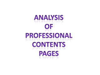  Analysis  Of Professional Contents pages 
