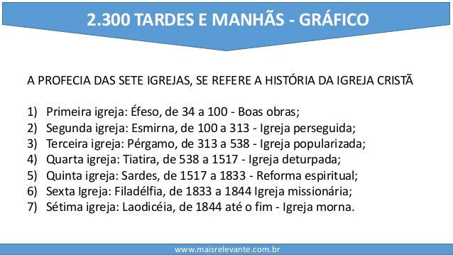 PROFECIA DAS 2300 TARDES E MANHÃS E AS 70 SEMANAS