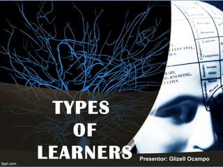 TYPES
OF
LEARNERS Presenter: Glizell Ocampo
 