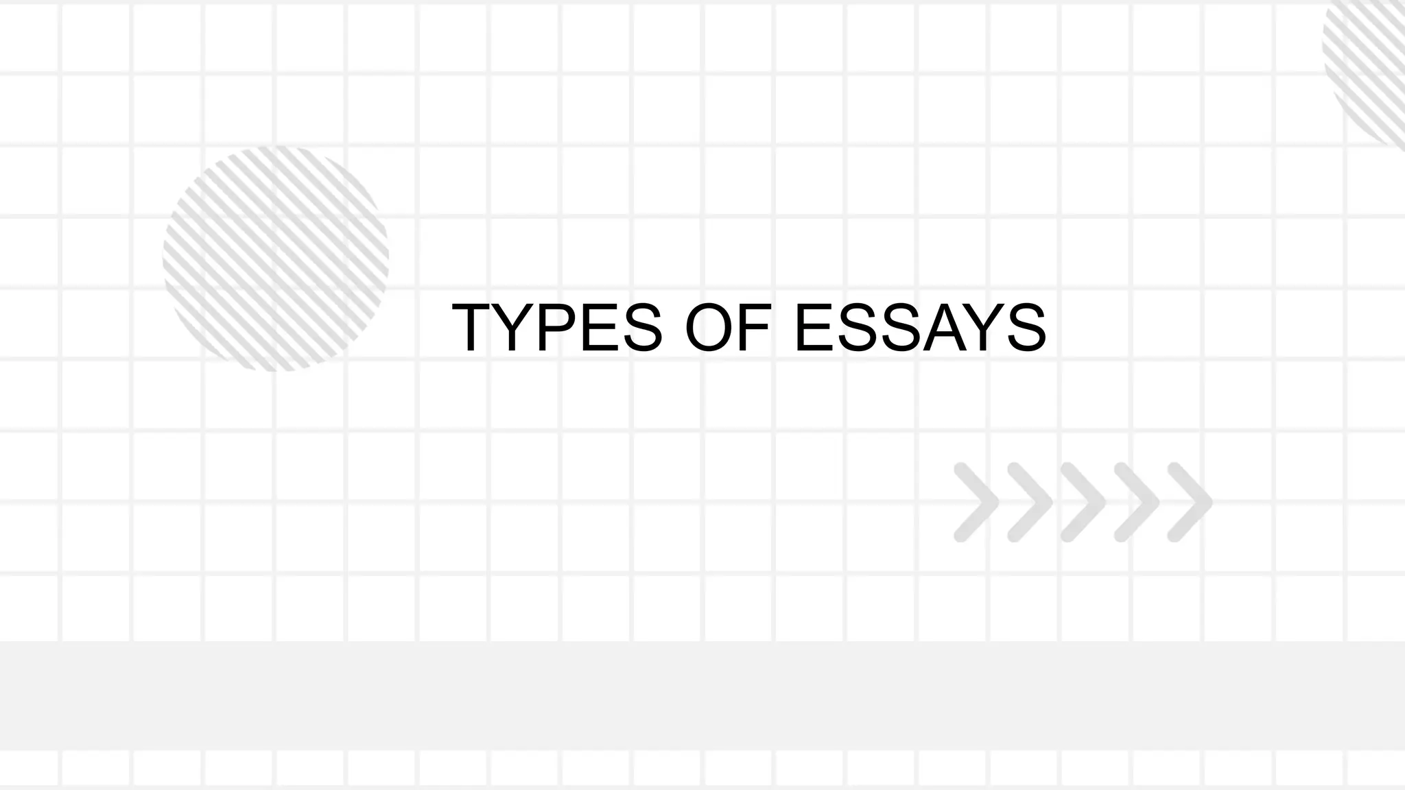 TYPES OF ESSAYS
 