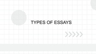 TYPES OF ESSAYS
 