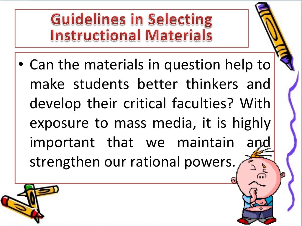 Selecting and Use of Instructional Materials