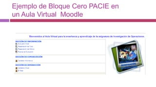 Ejemplo de Bloque Cero PACIE en
un Aula Virtual Moodle
 
