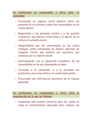 Profesional ante la etica