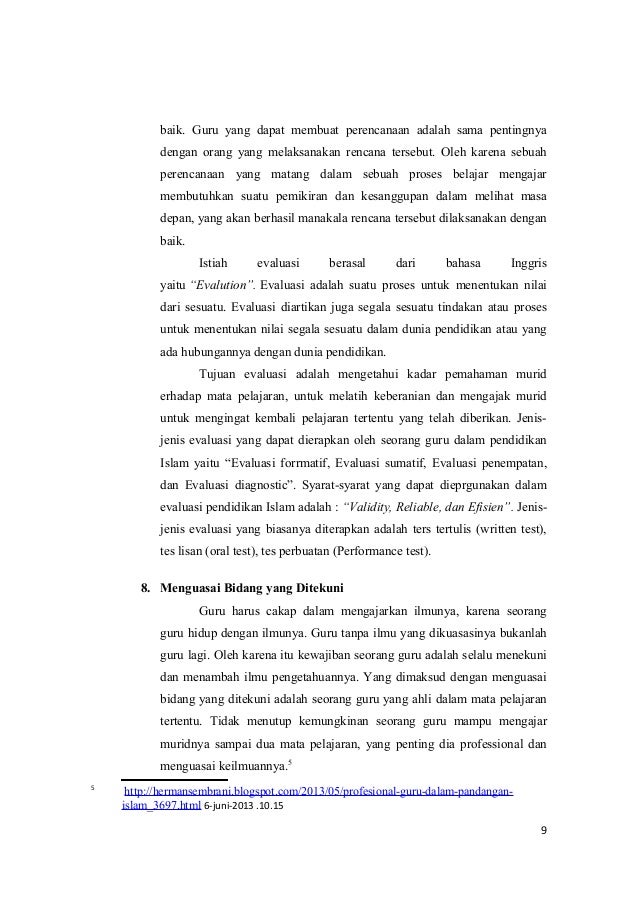 Profesionalisme Guru Dalam Islam
