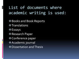 ACADEMIC WRITING AND CONFERENCE PAPERS ENGLISH C1