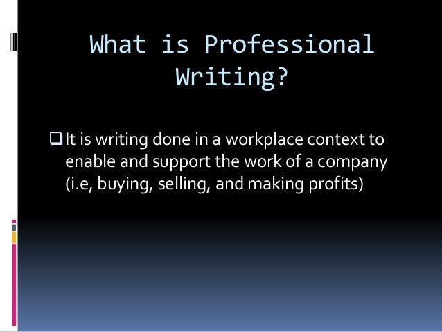 academic writing and professional writing