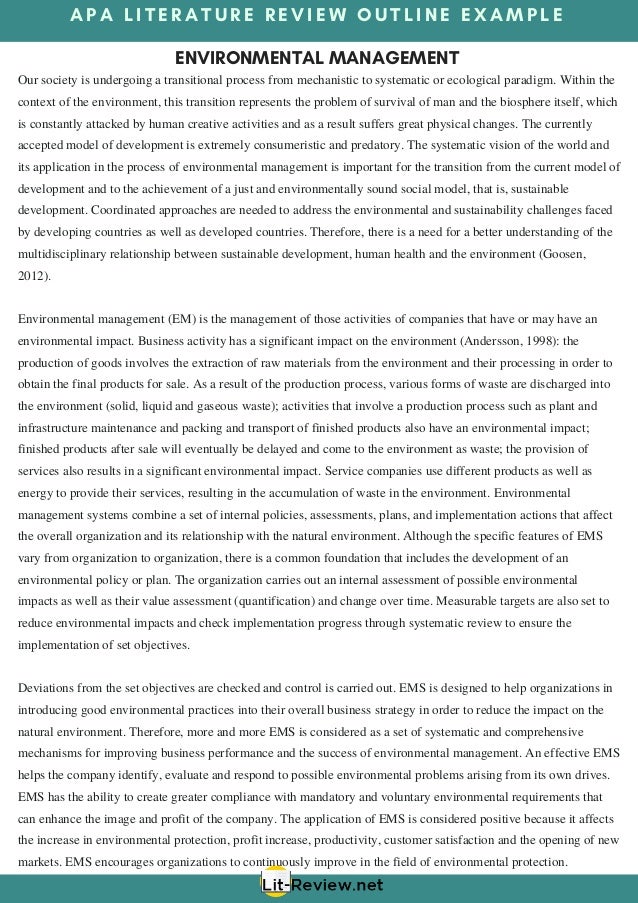 humanities literature review example