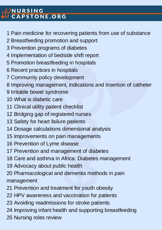 Nursing capstone project ideas bsn image