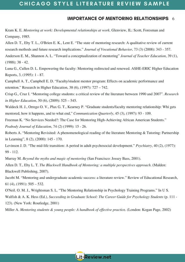 Professional Chicago Style Literature Review Sample PDF