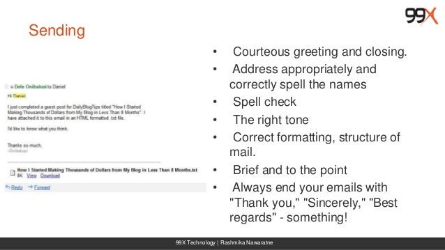 sending a professional email