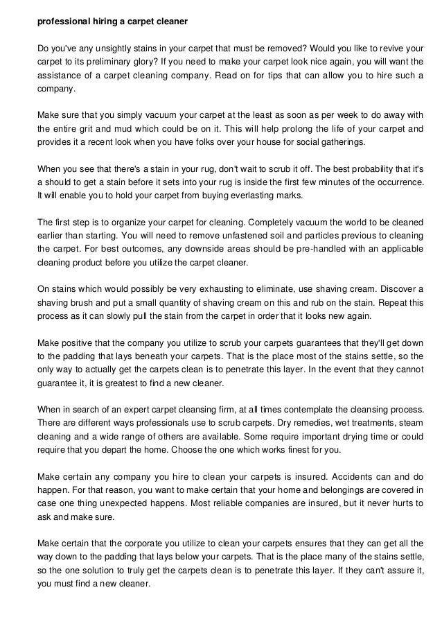 Advice For Getting Your Carpet Looking Great