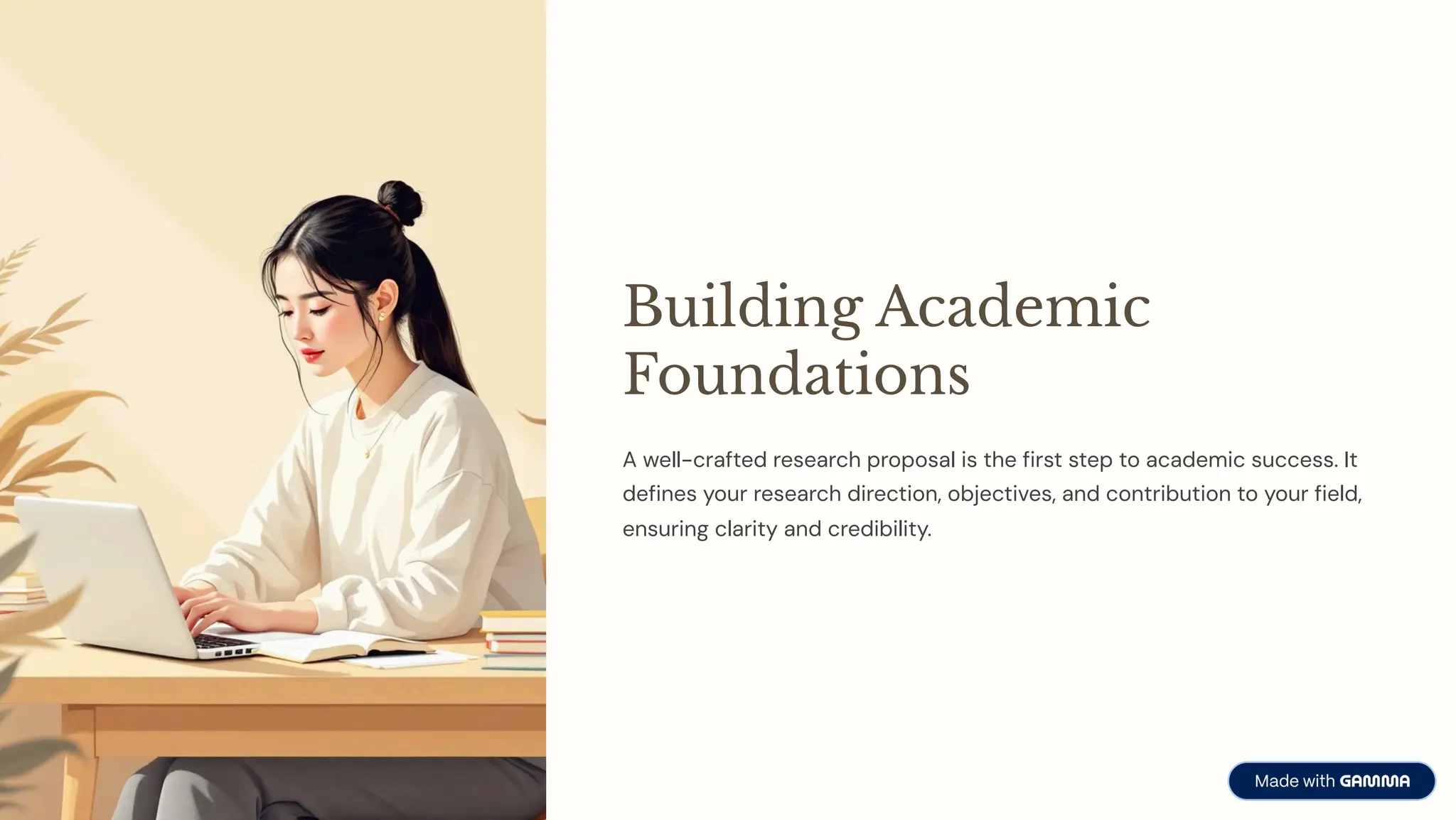 Building Academic
Foundations
A well-crafted research proposal is the first step to academic success. It
defines your research direction, objectives, and contribution to your field,
ensuring clarity and credibility.
 