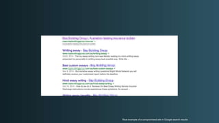 Real example of a compromised site in Google search results
 