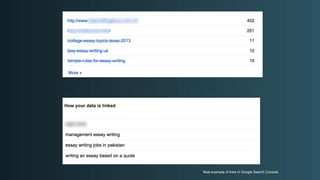 Real example of links in Google Search Console
 