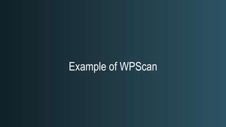 Example of WPScan
 