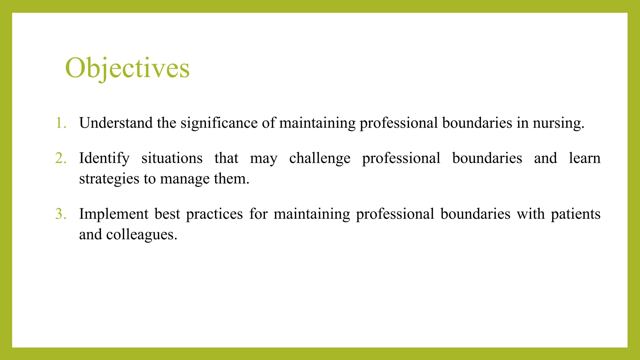 Professional Boundaries for nurses in helathcare | PPTX