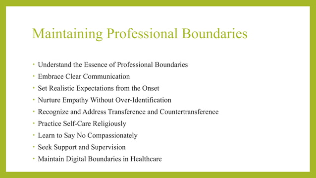 Professional Boundaries for nurses in helathcare | PPTX