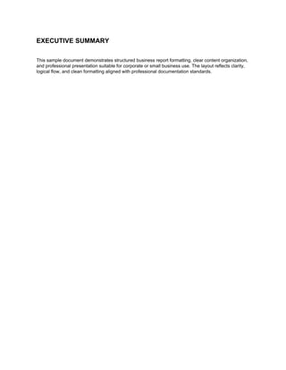 Professional Business Document Sample: Structured Reporting ...